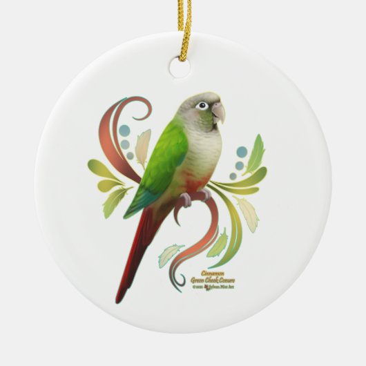 Cinnamon Green Cheek Conure Keramisch Ornament (Voorkant)