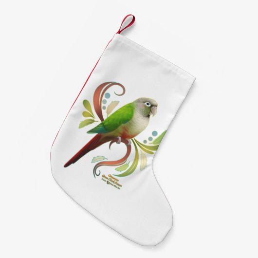 Cinnamon Green Cheek Conure Kleine Kerstsok (Voorkant (Hangend))