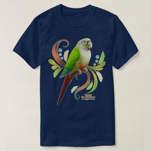Cinnamon Green Cheek Conure T-shirt (Design voorkant)