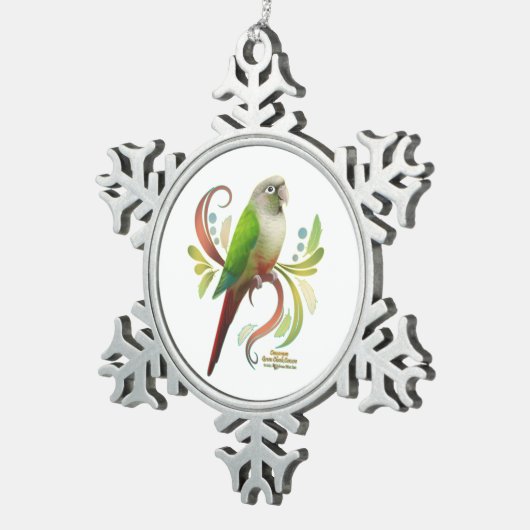Cinnamon Green Cheek Conure Tin Sneeuwvlok Ornament (Rechts)