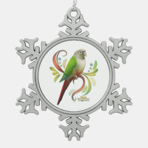 Cinnamon Green Cheek Conure Tin Sneeuwvlok Ornament