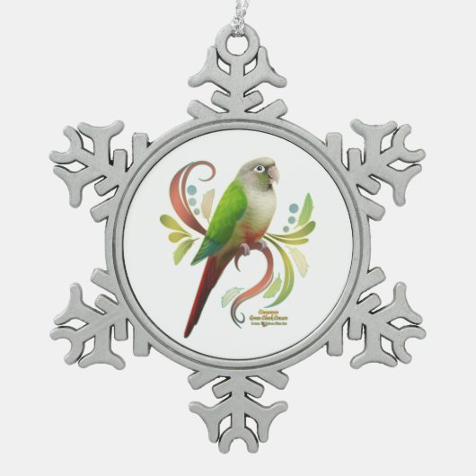 Cinnamon Green Cheek Conure Tin Sneeuwvlok Ornament (Voorkant)