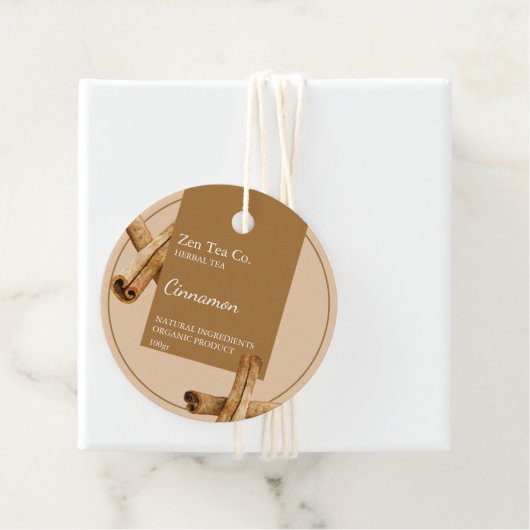 Cinnamon Herbal Tea Business Label (In situ)