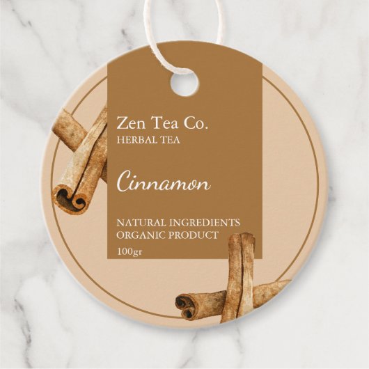Cinnamon Herbal Tea Business Label (Voorkant)