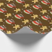 Cinnamon Hot Cocoa & Gingerbread Man Cookie Cadeaupapier (Hoek)
