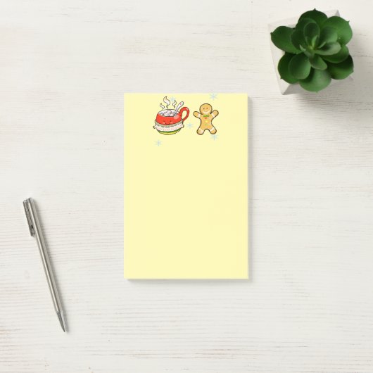 Cinnamon Hot Cocoa & Gingerbread Man Cookie Post-it® Notes (Kantoor)