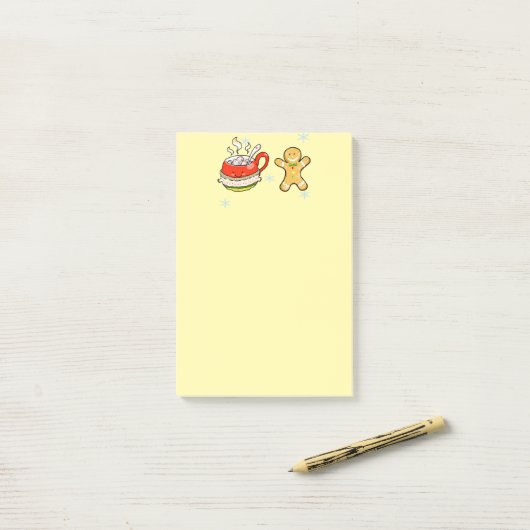 Cinnamon Hot Cocoa & Gingerbread Man Cookie Post-it® Notes (Op bureau)