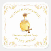 Cinnamon Infused Honey Square Label (Voorkant)