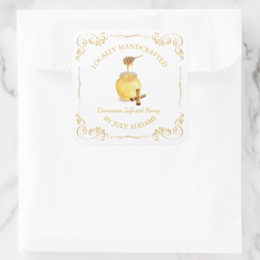  Cinnamon Infused Honey Square Label (Tas)