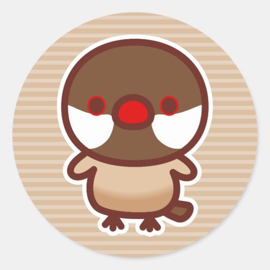 Cinnamon Java Sparrow Ronde Sticker (Voorkant)