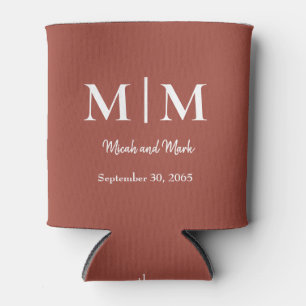 Cinnamon Monogram & Names Wedding Koelbox Blikjeskoeler