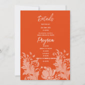 Cinnamon orange white floral lace Details Program Kaart (Voorkant)