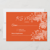 Cinnamon orange white floral lace RSVP Kaart (Voorkant)