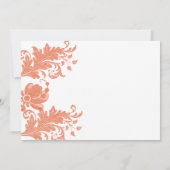 Cinnamon orange white floral lace RSVP Kaart (Achterkant)