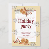 Cinnamon oranje leuke bedrijfsuitnodiging kaart (Voorkant)