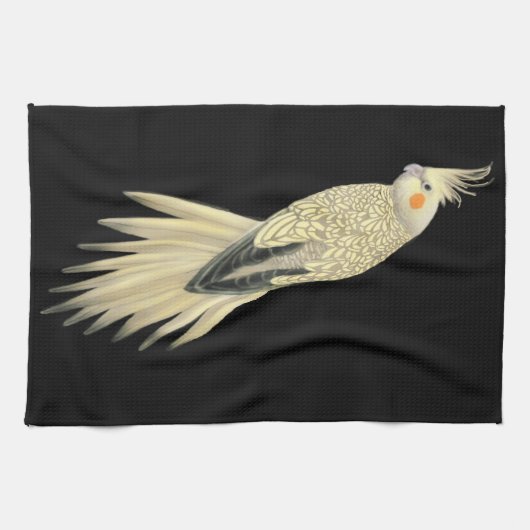 Cinnamon Pearl Pied Cockatiel Parrot Kitchen Towel Theedoek (Horizontaal)