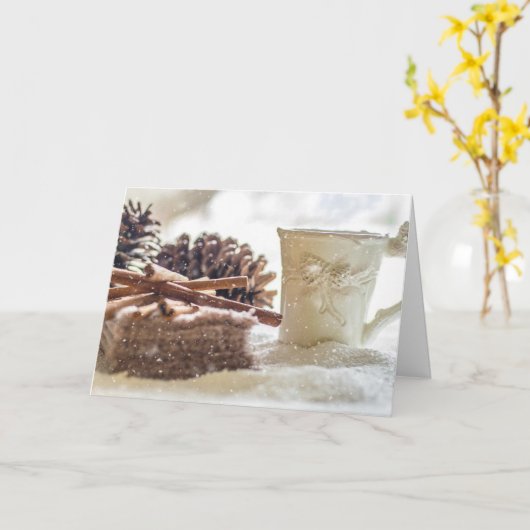 Cinnamon Pinecone & Coffee Recept Kerst Kaart (Gele Bloem)