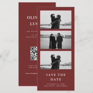 Cinnamon Red Foto Strip QR Code Huwelijk