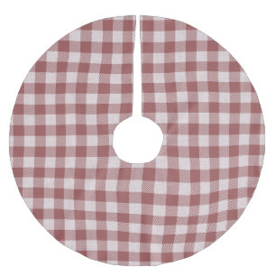 Cinnamon Red Gingham Plaid Kerstboom Rok