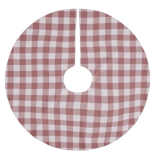 Cinnamon Red Gingham Plaid Kerstboom Rok (Voorkant)