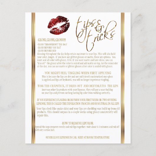Cinnamon Red Glitter 💋 Instructies 2 Flyer (Achterkant)