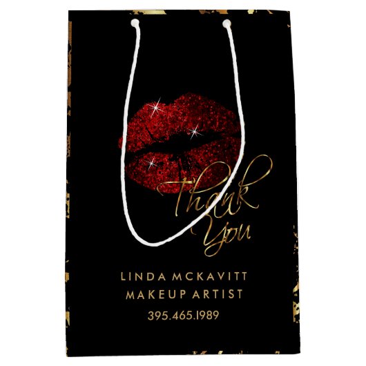 Cinnamon Red Glitter Lip & Gold Marble - Hartelijk Medium Cadeauzakje (Voorkant)