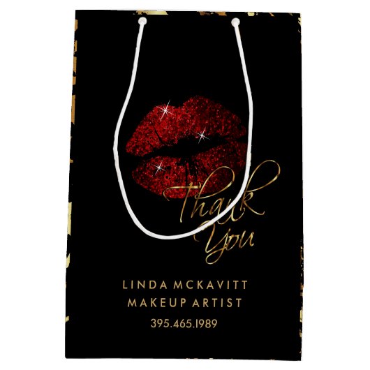 Cinnamon Red Glitter Lip & Gold Marble - Hartelijk Medium Cadeauzakje (Achterkant)