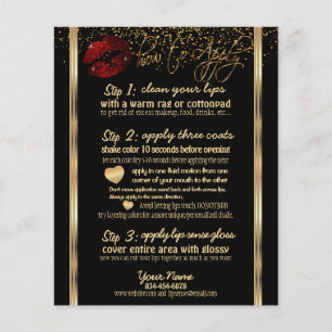 Cinnamon Red Glitter Lip 💋 Instructies - Zwart Flyer