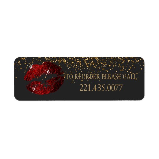 Cinnamon Red Glitter Lips - Reorder Etiket (Voorkant)
