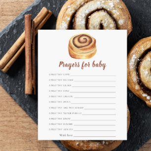 Cinnamon Roll baby shower Gebeden voor baby