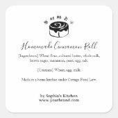 Cinnamon Roll Bakery Ingredient Label Minimalist (Voorkant)