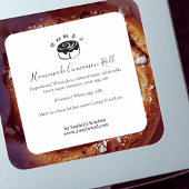 Cinnamon Roll Bakery Ingredient Label Minimalist