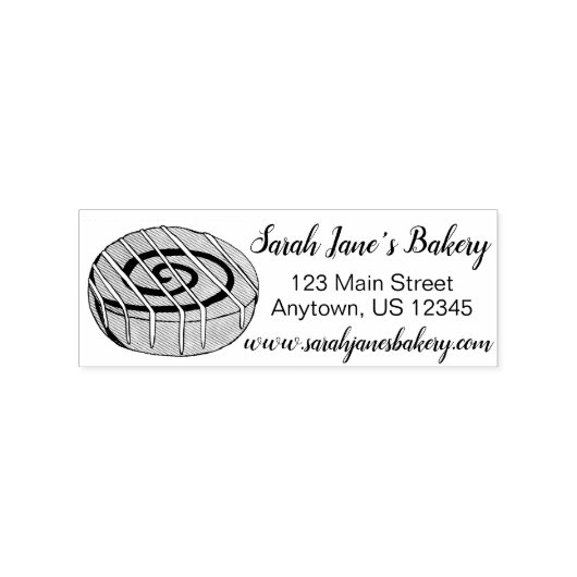 Cinnamon Roll Breakfast Bun Pastry Bakery Adres Rubberstempel (Afrduk)