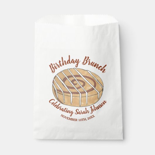 Cinnamon Roll Bun Pastry Birthday Party Brunch Bedankzakje (Voorkant)