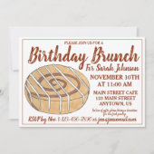 Cinnamon Roll Bun Pastry Birthday Party Brunch Kaart (Voorkant)