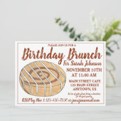 Cinnamon Roll Bun Pastry Birthday Party Brunch Kaart (Staand voorkant)