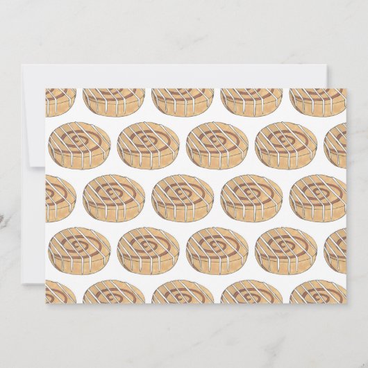 Cinnamon Roll Bun Pastry Birthday Party Brunch Kaart (Achterkant)