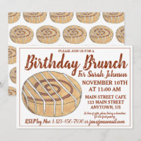 Cinnamon Roll Bun Pastry Birthday Party Brunch