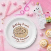 Cinnamon Roll Bun Pastry Birthday Party Brunch Papieren Bordje (Feest)