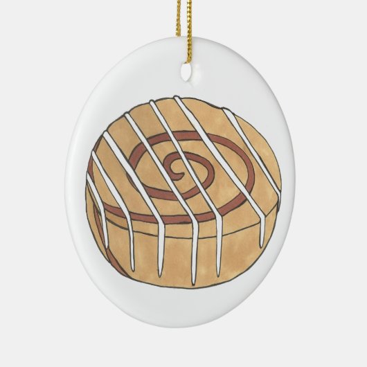 Cinnamon Roll Bun Pastry Chef Bakery Cafe Keramisch Ornament (Rechts)
