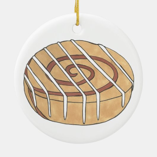 Cinnamon Roll Bun Pastry Chef Bakery Cafe Keramisch Ornament (Achterkant)