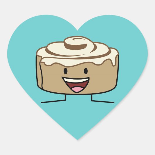 Cinnamon Roll Bun pastry gooey sugar swirl Danish Hart Sticker (Voorkant)