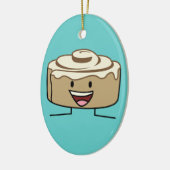 Cinnamon Roll Bun pastry gooey sugar swirl Danish Keramisch Ornament (Links)