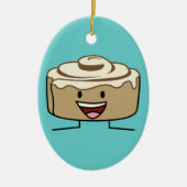 Cinnamon Roll Bun pastry gooey sugar swirl Danish Keramisch Ornament (Voorkant)