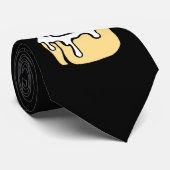 Cinnamon Roll Cartoon Food Black and White Modern Stropdas (Opgerold)