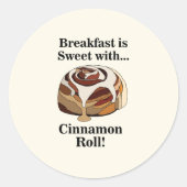Cinnamon Roll Dessert Sweet Buns Ronde Sticker (Voorkant)