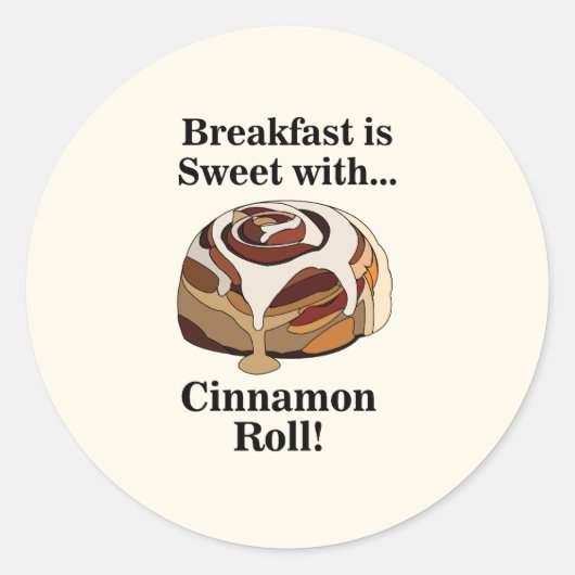 Cinnamon Roll Dessert Sweet Buns Ronde Sticker (Voorkant)