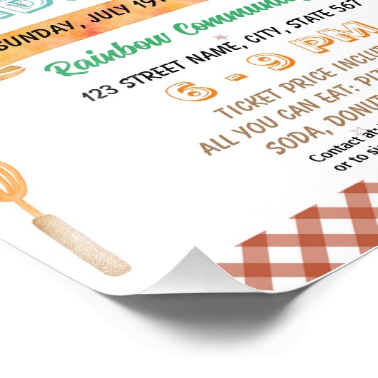 Cinnamon Roll Fundraiser school sjabloon Foto Afdruk (Hoek)