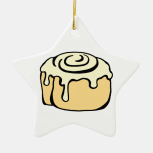 Cinnamon Roll Honey Bun Cartoon Design Funny Keramisch Ornament