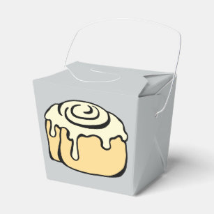 Cinnamon Roll Honey Bun Cartoon Design Grey Cute Bedankdoosjes